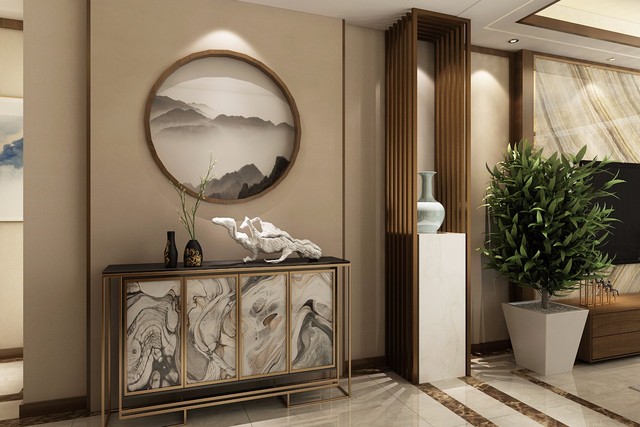 新中式风格玄关装修设计效果图