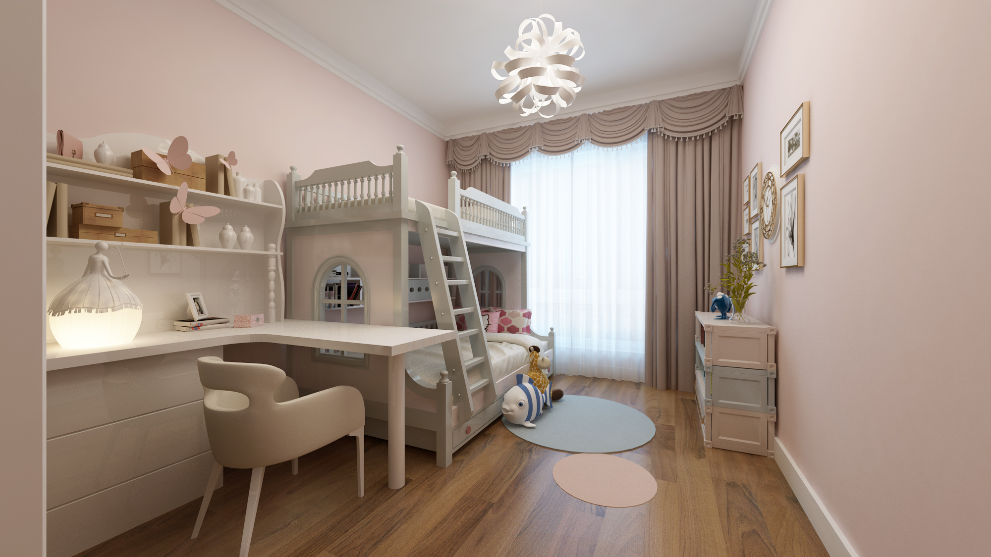 三居室现代简约风格儿童房装修效果图