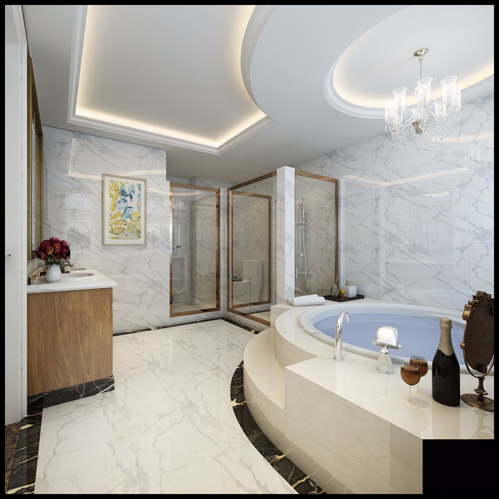 欧式风格别墅卫生间装修设计效果图
