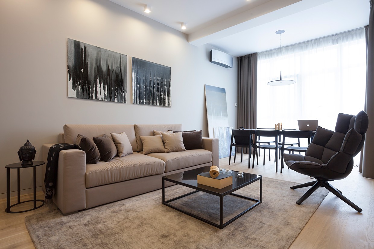 公寓装修,70平米装修,15-20万装修,现代简约风格,沙发,白色