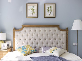 现代美式风格床头背景墙装修效果图