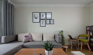 现代简约风二居沙发背景墙装修效果图