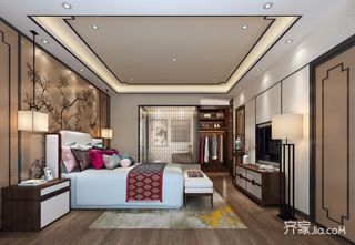 中式风格大户型别墅卧室装修效果图