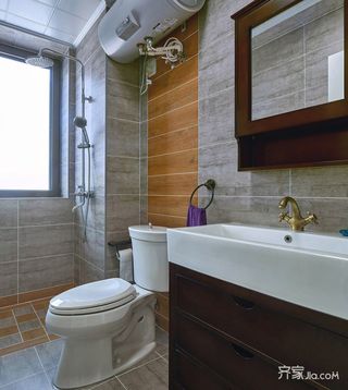 美式混搭两居室卫生间装修设计图