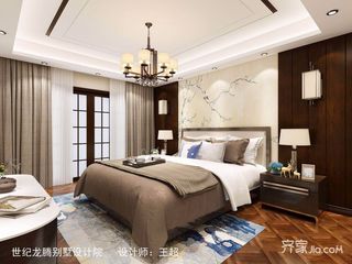 140㎡新中式四居卧室装修效果图