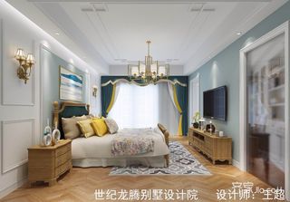 大户型现代美式别墅卧室装修搭配图
