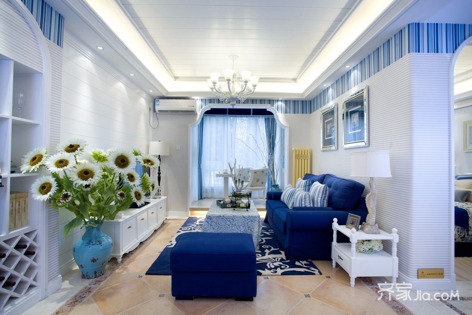 地中海风格二居客厅装修效果图