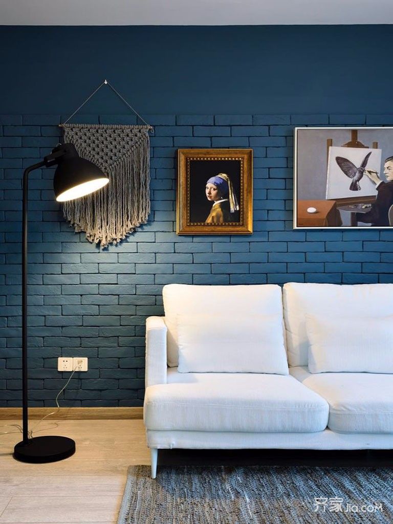 小户型北欧风格二居沙发背景墙装修效果图