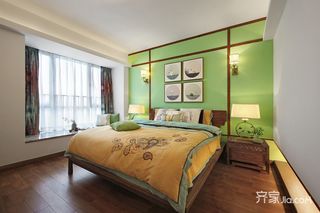 90平新中式三居卧室装修效果图