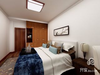 128平中式风格三居卧室装修效果图