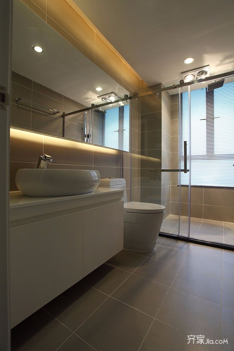 北欧混搭风格两居装修浴室柜设计图