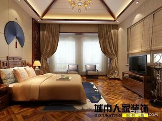 大户型中式别墅卧室装修搭配图