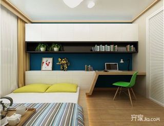 日式风格三居室装修书桌设计图