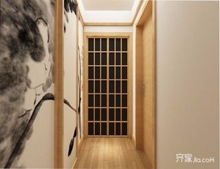 日式风格三居室装修走廊效果图