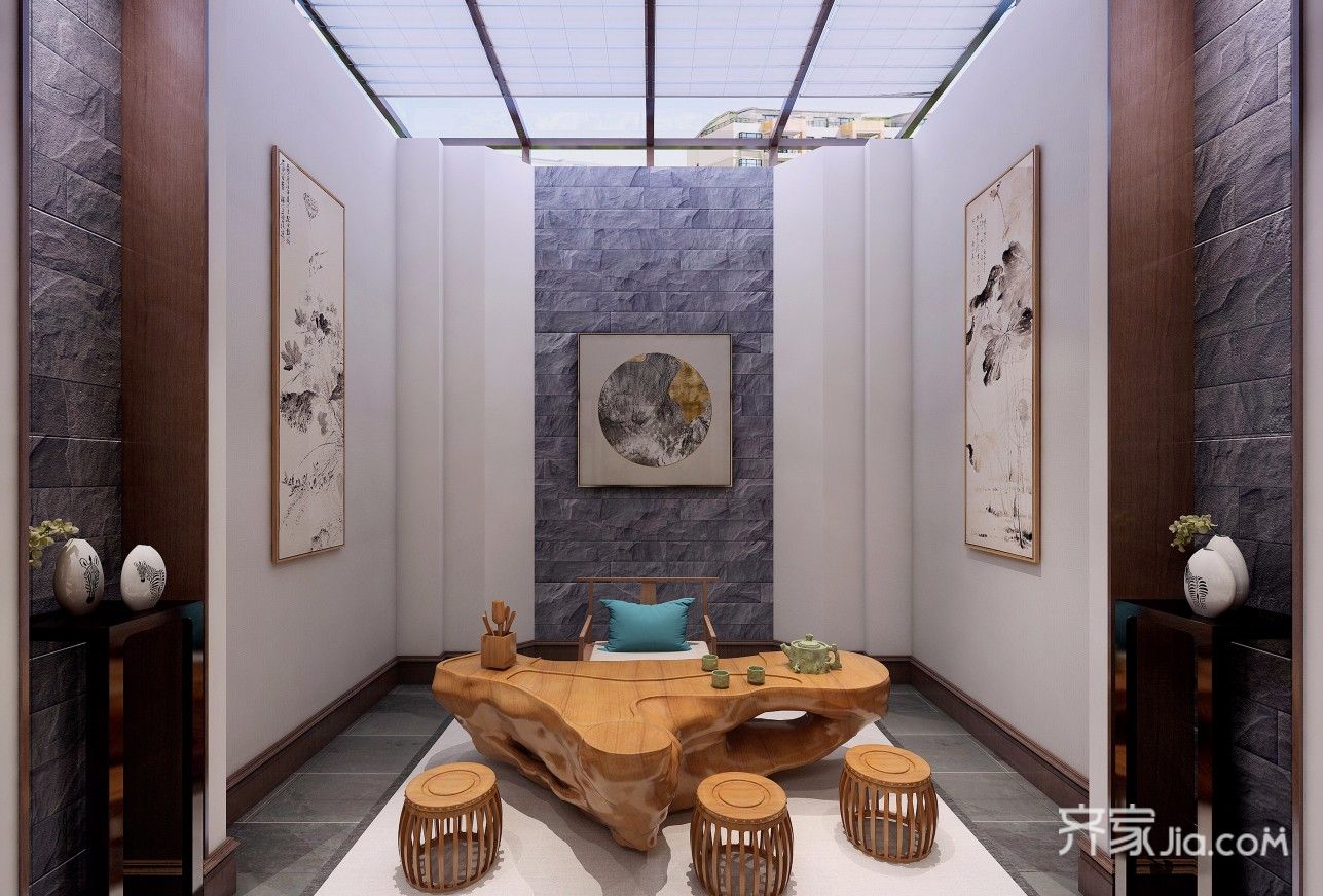 300平中式风格别墅茶室装修效果图