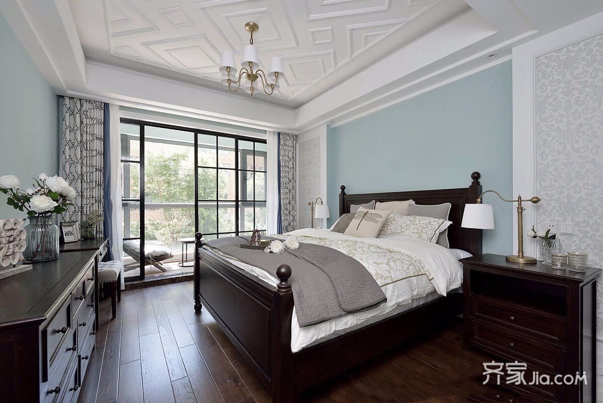 美式风格大户型卧室装修设计效果图