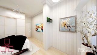 新中式三居室装修卧室效果图