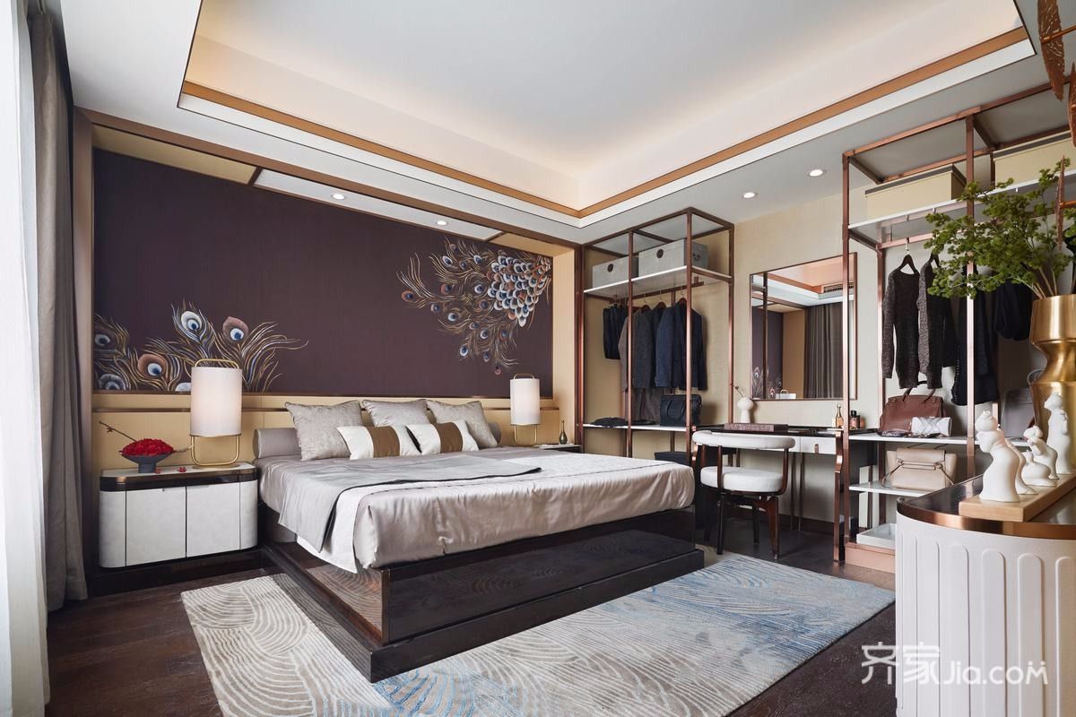新中式别墅卧室装修效果图