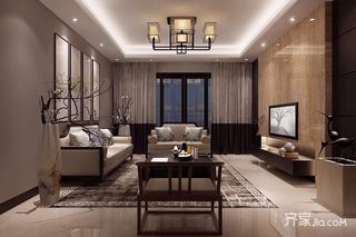 140平新中式风格客厅装修效果图