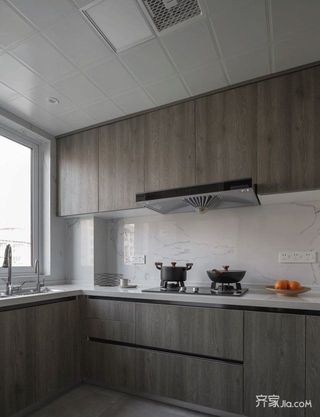 130㎡现代风格三居装修厨房构造图