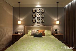 三居室美式混搭风格卧室装修效果图