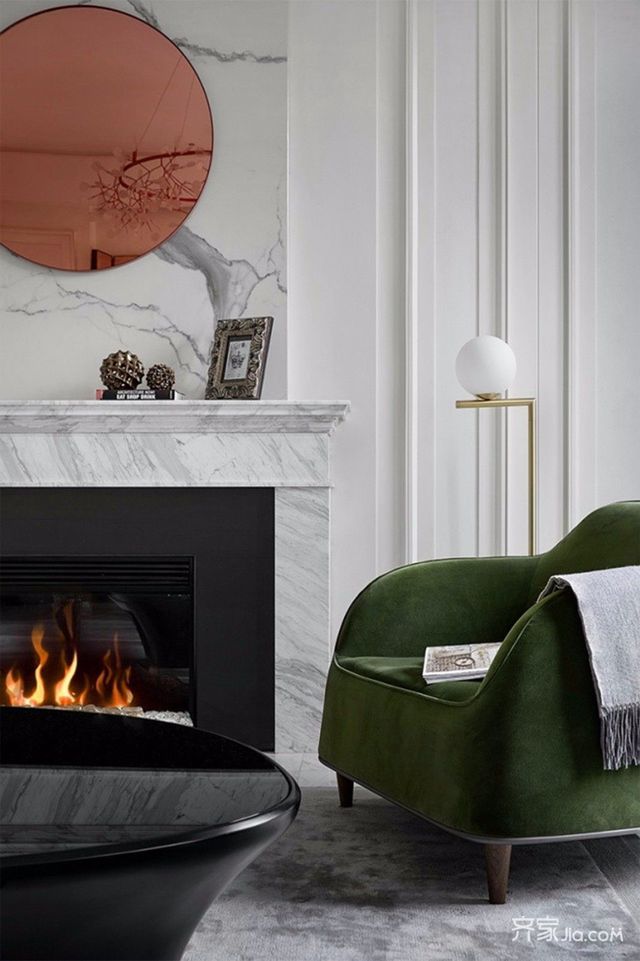 现代简约三居装修壁炉设计图