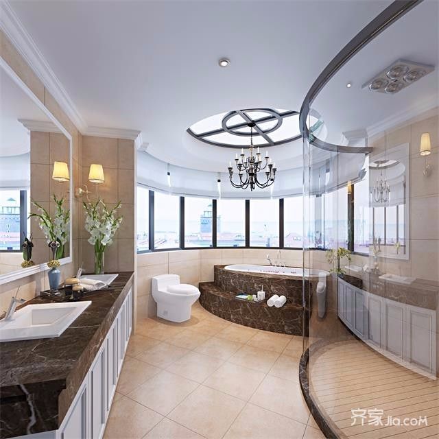 美式风格别墅卫生间装修设计效果图