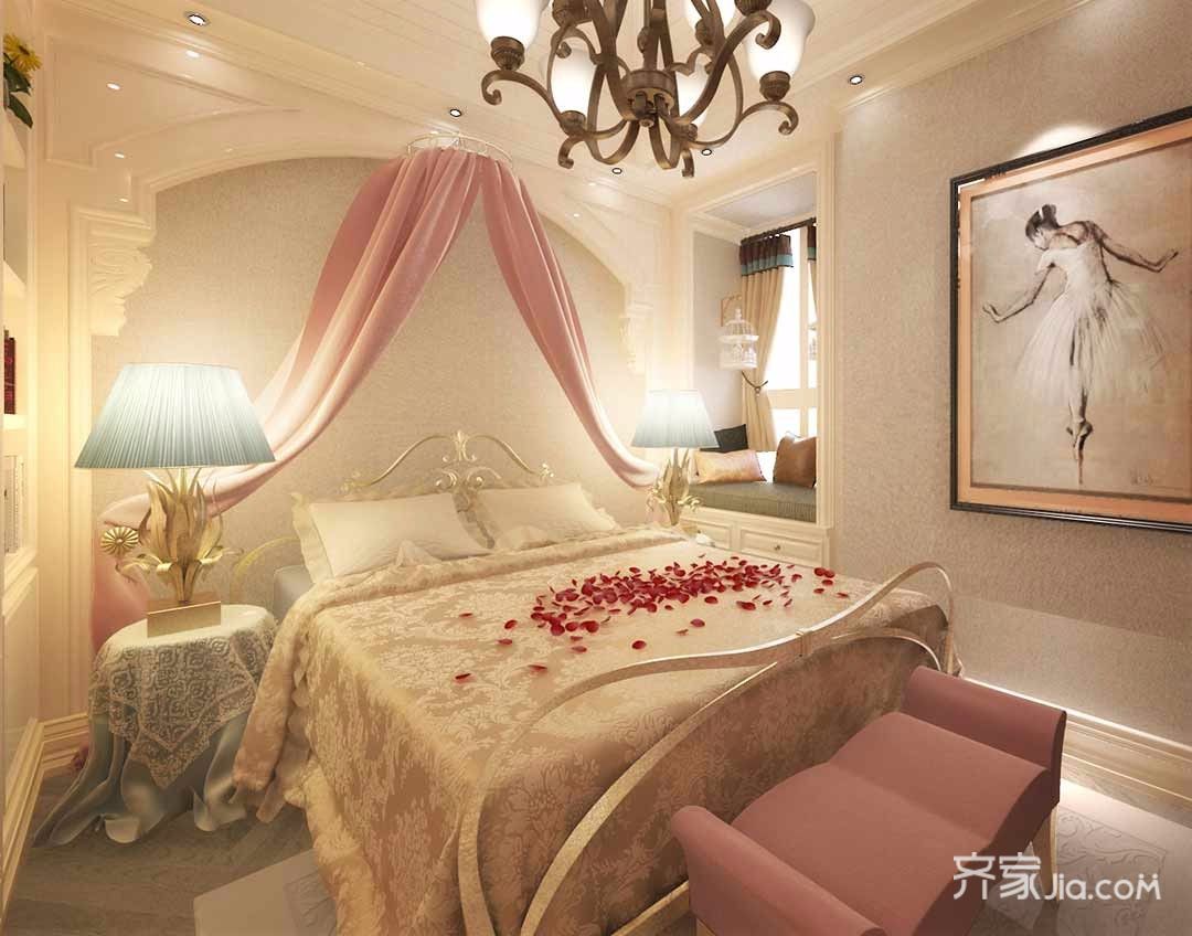 新中式风格复式三居卧室装修效果图