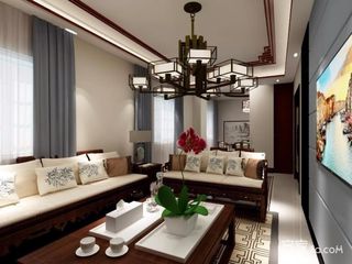 新中式风格私房菜馆装修吊灯设计图