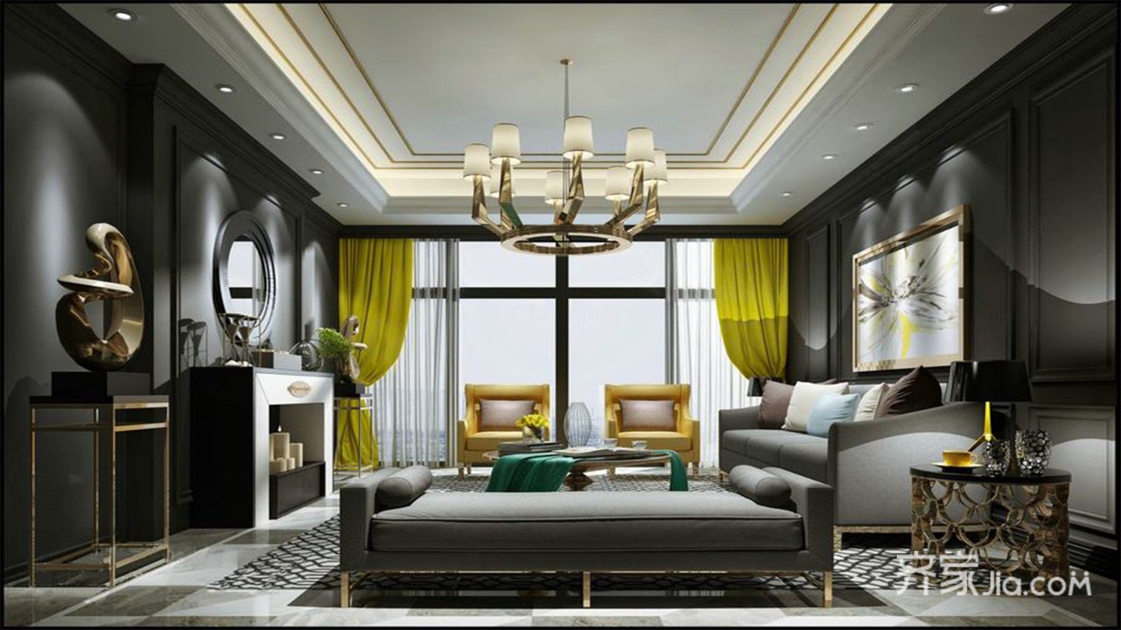 20万以上装修,二居室装修,80平米装修,客厅,现代简约风格,沙发背景墙,沙发,灰色