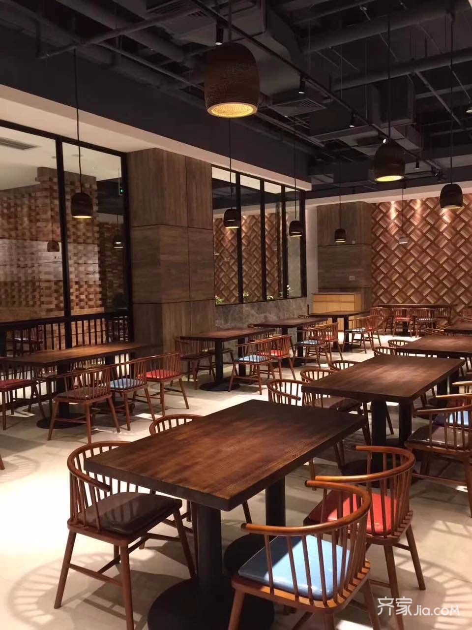 茶餐厅,20万以上装修,大户型,140平米以上装修,中式风格,餐厅,餐桌,原木色