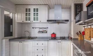 三居室美式空间厨房实景图