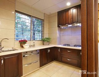 90平中式装修厨房实景图