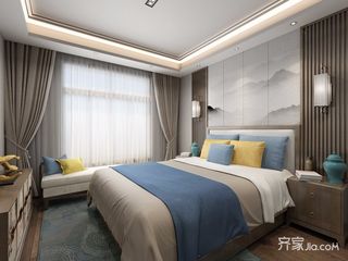 120平新中式之家卧室效果图