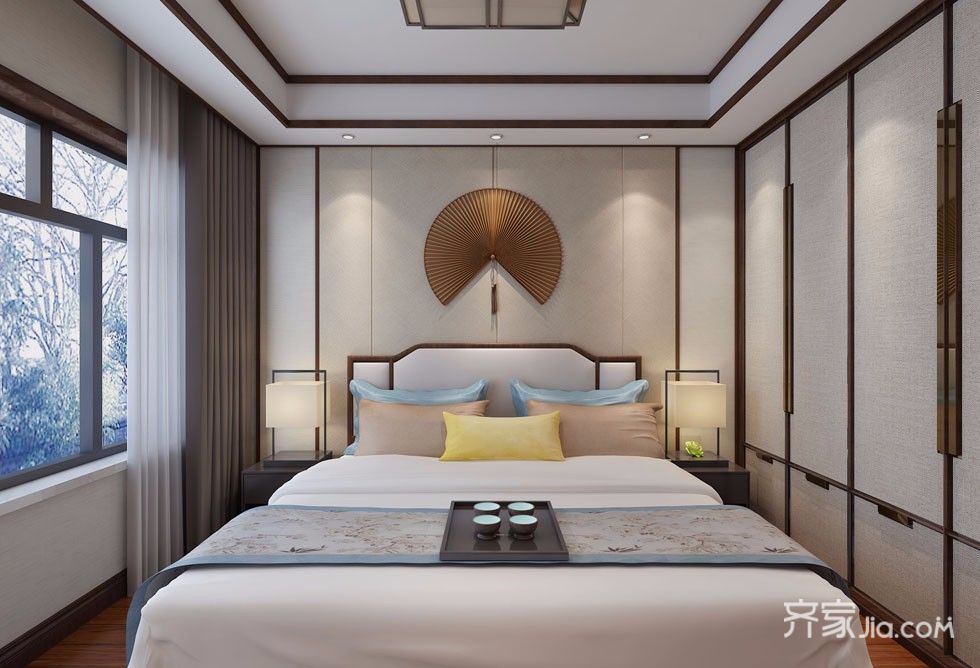 100平中式风格家卧室设计图