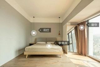 120平米MUJI日式风格装修卧室实景图