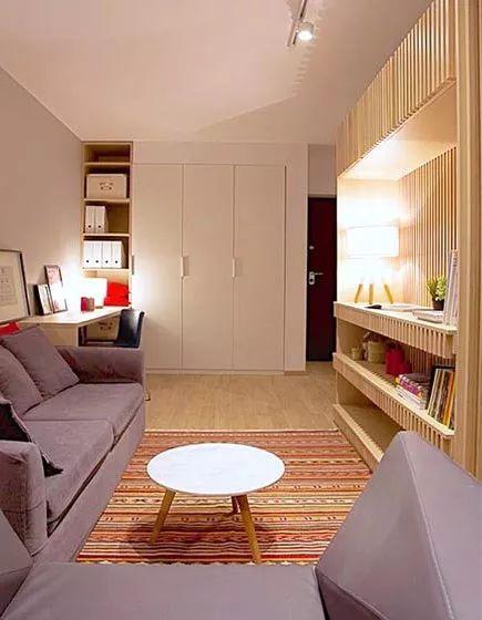47㎡现代简约长条形一居室，超喜欢这套小户型的隔断！