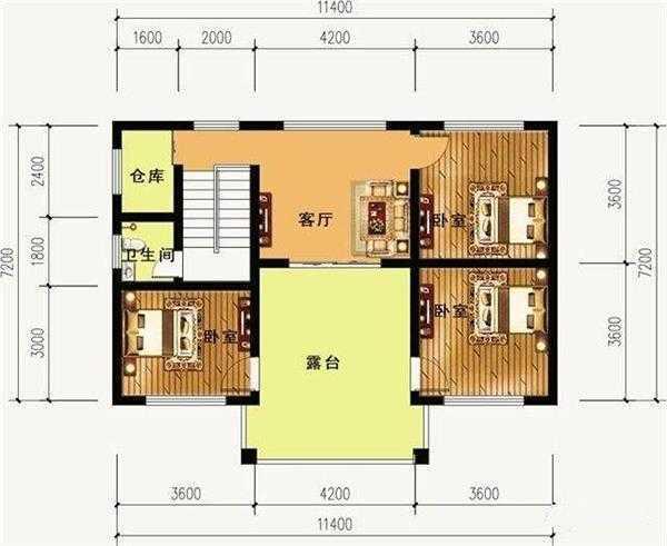 11.4X7.2M三层超大气对称别墅,进深窄更考验设计,居住体验感赞爆