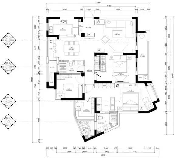 132m²港式现代三居室，大胆的设计，自然温馨的家