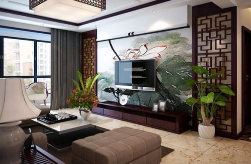 中式风格装修电视墙