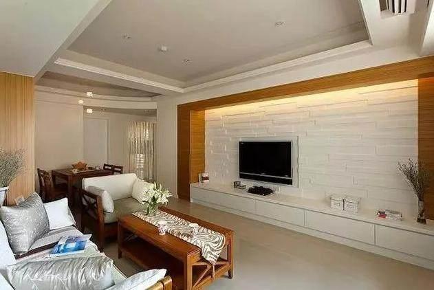 新潮时尚的新房装修，原木色加白色的客厅，非常漂亮！