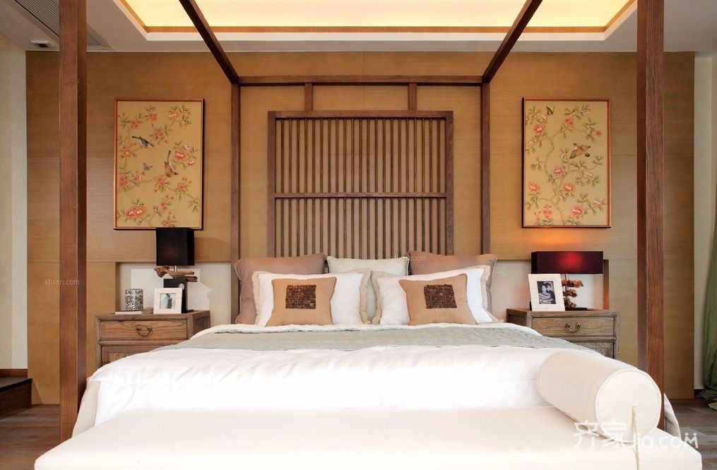 122混搭三房装修效果图,一涵·牛津公馆中式精装装修案例效果图-齐家