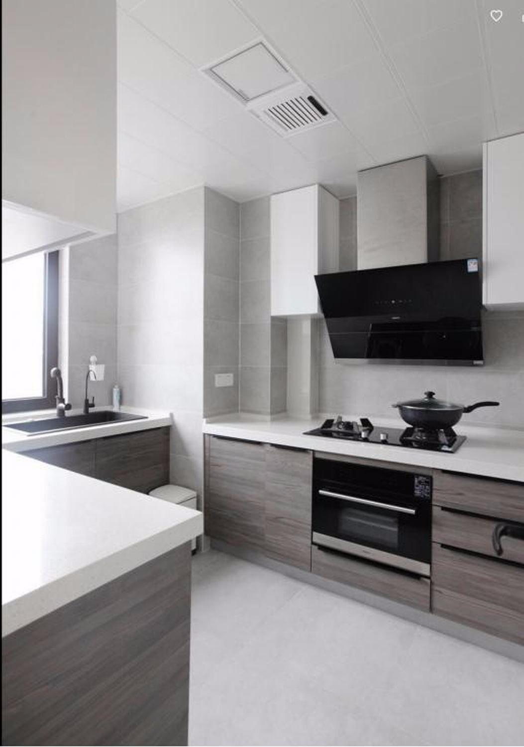 简约风室内设计厨房白色橱柜灶台效果图图片_装饰装修_建筑空间-图行天下素材网