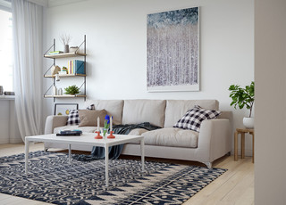 小户型一居室北欧风装修沙发背景墙效果图