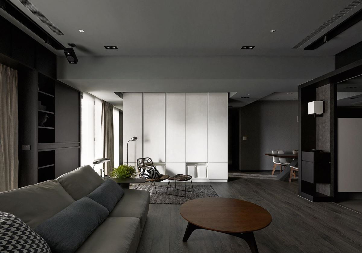 高级灰现代风格公寓装修客厅休闲一角