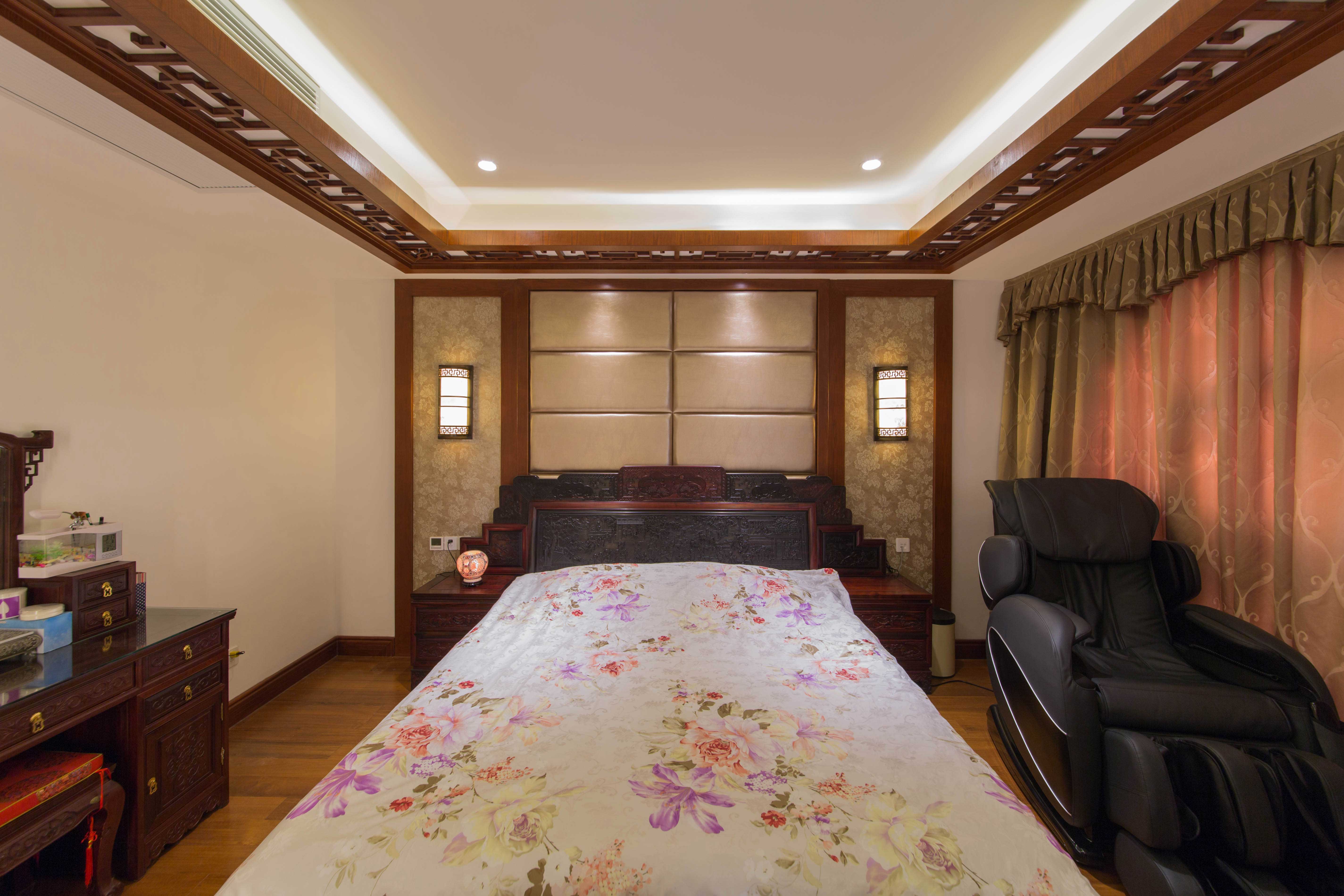 400平中式风格别墅卧室装修效果图