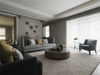 170平现代风格三居沙发背景墙装修效果图