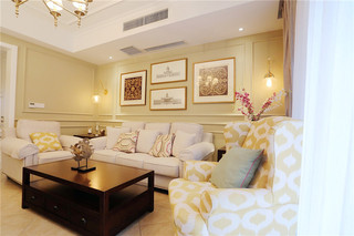 现代美式风格四居装修沙发设计图