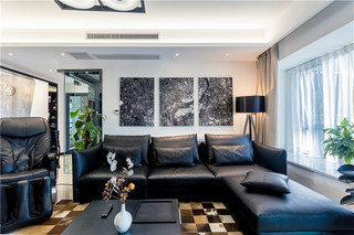 现代混搭风格二居室装修沙发设计图