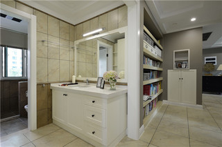 160㎡现代美式风格装修浴室柜设计图